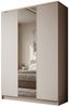 Lookway Kleiderschrank AURORA 3D KASCHMIR mit Spiegel Drehtürenschrank mit 3 Türen (Kleiderschrank mit stilvoller Umrandung in Goldoptik) 150 x 213 x 55 Bild 1