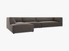Micadoni Ecksofa Ruby 5-Sitzer Links Samt Salvador Dunkelgrau Bild 3