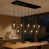 s.luce Echos Esstischleuchte 8-flammig 200cm 3-reihig Ø 25cm Braun, Schwarz Bild 3