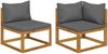 vidaXL 2-tlg. Sofa-Set mit dunkelgrauen Kissen Akazie Massivholz 311856 Bild 2