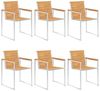 vidaXL Gartenstühle 6 Stk. mit Kissen Massivholz Teak 3078584 Bild 3