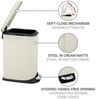 WENKO DESIGN Mülleimer 12 Liter, Beige, mit Absenkautomatik Bild 4