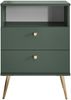 Nachtkommode >Laila< in Tannengrün, Melamin - 50x70x34cm (BxHxT) Bild 5