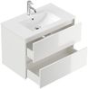 Badmöbelset Taifun 80cm 2tlg mit Spiegelschrank weiß Hgl : Weiss hochglanz Bild 2