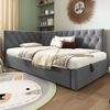 TavilaEcon Boxspringbett Polsterbett, Tagesbett, Schlafsofa mit hydraulischem Stauraum, mit Lattenrost aus Holz, ohne Matratze, 90×200cm Bild 1
