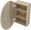 Vente-unique - Badezimmer Hängeschrank oval mit Spiegel - Eichefarben - RURI Bild 3