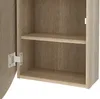 Vente-unique - Badezimmer Hängeschrank oval mit Spiegel - Eichefarben - RURI Bild 4