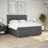 vidaXL Boxspringbett mit Matratze Dunkelgrau 200x200 cm Stoff 3294478 Bild 5