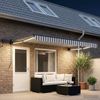 vidaXL Manuelle Gelenkarmmarkise mit LEDs, Hellgrau und Weiß, 3 x 4.5 m Bild 3
