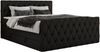 Boxspringbett, Doppelbett mit Fußteil, Multipocket-Matratzen und Topper, gestepptes Kopfteil und Front - MIREN KING DUO - 140 x 200 cm - Schwarz Kunstleder - H3 Bild 4