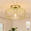 MUPOO Deckenleuchte Deckenleuchte,Moderne Deckenleuchten E27 Runde Deckenlampe, LED fest integriert, aus Metall in Gold Bild 5