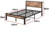 BlingBin Metallbett Metallgestell mit Stauraum-Kopfteil, Einzelbett Jugendbett (Einzelnes Metall-Plattformbettgestell, Geräuschfrei, 1-tlg, 120*200cm, Keine Matratze, Max Belastbarkeit: 220kg), Metalluntergestell, Ohne Boxspring Notwendig, Vintage Braun Bild 4