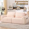 Sofa Zwillinge aus Schaumstoff mit Kaninchenfellbezug, USB-Anschluss und Seitentasche, rosa Bild 5