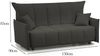 Dmora 2-Sitzer Schlafsofa Alaric, Sofa mit Trolley-Öffnung aus gepolstertem Stoff, Standard-Armlehnen, 100 % Made in Italy, 150 x 90 x 85 cm, Grau Bild 3