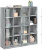 vidaXL Bücherschrank mit Türen Grau Sonoma 136x37x142 cm Holzwerkstoff 3206522 Bild 4