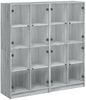 vidaXL Bücherschrank mit Türen Grau Sonoma 136x37x142 cm Holzwerkstoff 3206522 Bild 2