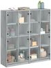 vidaXL Bücherschrank mit Türen Grau Sonoma 136x37x142 cm Holzwerkstoff 3206522 Bild 5