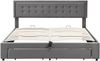 Novelux Polsterbett 160x200 cm mit großem Stauraum und Schubladen – Hochwertiges Samtbett Grau, inklusive Lattenrost, 300 kg Belastbarkeit, elegantes Doppelbett. Bild 5