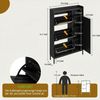 GarveeMore Schuhschrank aus Rattan mit 3 Klappschubladen und 4-stufiger Schuhschrank Schuhschrank mit verstellbaren Regalen für Eingang,Flur,Wohnzimmer Bild 1