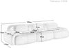 Flieks Modulares Cord Sofa 3-Sitzer, Cloud Sofa rahmenlos, bodennah mit tiefer Sitzfläche, weich & bequem, rutschfest, Braun Bild 4