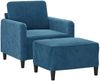 vidaXL Sessel mit Hocker Blau 60 cm Samt 3201173 Bild 3