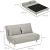 Schlafsofa 141x90x81 cm Grau aus Polyester mit 3-fach verstellbarer Rückenlehne und Liegefunktion Bild 4