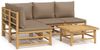 vidaXL 5-tlg. Garten-Lounge-Set mit Kissen Taupe Bambus 3155138 Bild 2