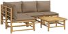 vidaXL 5-tlg. Garten-Lounge-Set mit Kissen Taupe Bambus 3155138 Bild 3