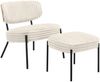 Jerry | Lounge Chair with Stool in Cream Fabric Bild 1