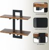 BlingBin Wandregal 2-stufige Schweberegal, Holz Wandboard, Hängende Badezimmerregale, 38*13,5*40cm, Jede Schicht kann bis zu 18 kg tragen 3-tlg, Schwebendes Regal Dekor für Küche, Bad, Wohnzimmer, Schlafzimmer Bild 4