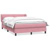 vidaXL Boxspringbett mit Matratze Rosa 160x210 cm Samt 3317450 Bild 2