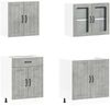 vidaXL 4-tlg. Küchenschrank-Set Lucca Betongrau Holzwerkstoff 3314865 Bild 4