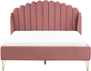 Bett mit Lattenrost AMBILLOU 140 x 200 cm Samtstoff Rosa Bild 4