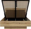 Forte BADERNA Bett 145, Bett mit Lattenrost und Stauraum, Holzwerkstoff, Mauvella Eiche Dekor / Schwarz, 145 cm breit, 99,5 cm hoch, 205 cm tief Bild 4