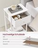 Vasagle Nachttisch mit Stoff-Schublade und Ablage, 2er Set, Holz weiß, 61 x 28 x 38 cm Bild 3