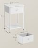 Vasagle Nachttisch mit Stoff-Schublade und Ablage, 2er Set, Holz weiß, 61 x 28 x 38 cm Bild 5