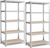 Songmics Schwerlastregale mit 5 Ablagen, Stahl / MDF, Silber, 200 x 50 x 100 cm Bild 2