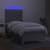 Boxspringbett mit Matratze & LED Stoff Hellgrau 90x190 cm Bild 4