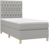 Boxspringbett mit Matratze & LED Stoff Hellgrau 90x190 cm Bild 3