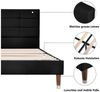 Ulife Polsterbett Jugendbett, Doppelbett mit Lattenrost & Kopfteil 140 x 200 cm (Packung, Ohne Matratze), Weiches Leinen, Robuste Holzlatten, Luxuriöse und stabile Füße Bild 2