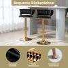 LVHOM Barhocker 2er Set, goldene Stuhlbeine, moderne Samt-Hochstuhl/Barstühle, mit runden Rückenlehne & Fußstütze, 360° drehbar, Höhenverstellbar Bild 5