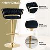 LVHOM Barhocker 2er Set, goldene Stuhlbeine, moderne Samt-Hochstuhl/Barstühle, mit runden Rückenlehne & Fußstütze, 360° drehbar, Höhenverstellbar Bild 4