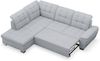 Selsey 'Jamaal' Ecksofa mit Schlaffunktion und Stauraum linksseitig, hellgrau Bild 4