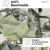 yadetextil Bettwäsche Baumwolle weiß Bettbezug grün Tropical Blattmuster, VersyV1, Renforce, 3 teilig, Bettwäsche-Set 240x220 cm. weiß Bettbezug grün Blattmuster Bild 3