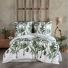 yadetextil Bettwäsche Baumwolle weiß Bettbezug grün Tropical Blattmuster, VersyV1, Renforce, 3 teilig, Bettwäsche-Set 240x220 cm. weiß Bettbezug grün Blattmuster Bild 2