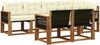 vidaXL Outdoor-Sofagarnitur mit Kissen 7 pcs Natur und Creme 3382014 Bild 2