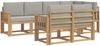 vidaXL Outdoor-Sofagarnitur mit Kissen 7 pcs Weiß und Hellgrau 3387765 Bild 2
