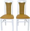 Esszimmerstuhl 2er-Set Buche Weiß | Gepolstert Gelb | Kunstleder & Stoff | Modern | Stuhl Set Küche Esszimmer Bild 4