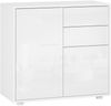 Sideboard Paarl mit 2 Türen 74x79x36 cm Weiß, hochglanz [en. casa] Bild 2