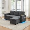 HAUSS SPOLE Schlafsofa mit bettfunktion und bettkasten Klappsofa Ecksofa mit LED-Lichtleiste, Set 1 Teile, Mit LED-Lichtleisten und verstecktem Stauraum Bild 2